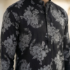 Noir Elegance Floral Kurta