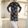 Noir Elegance Floral Kurta