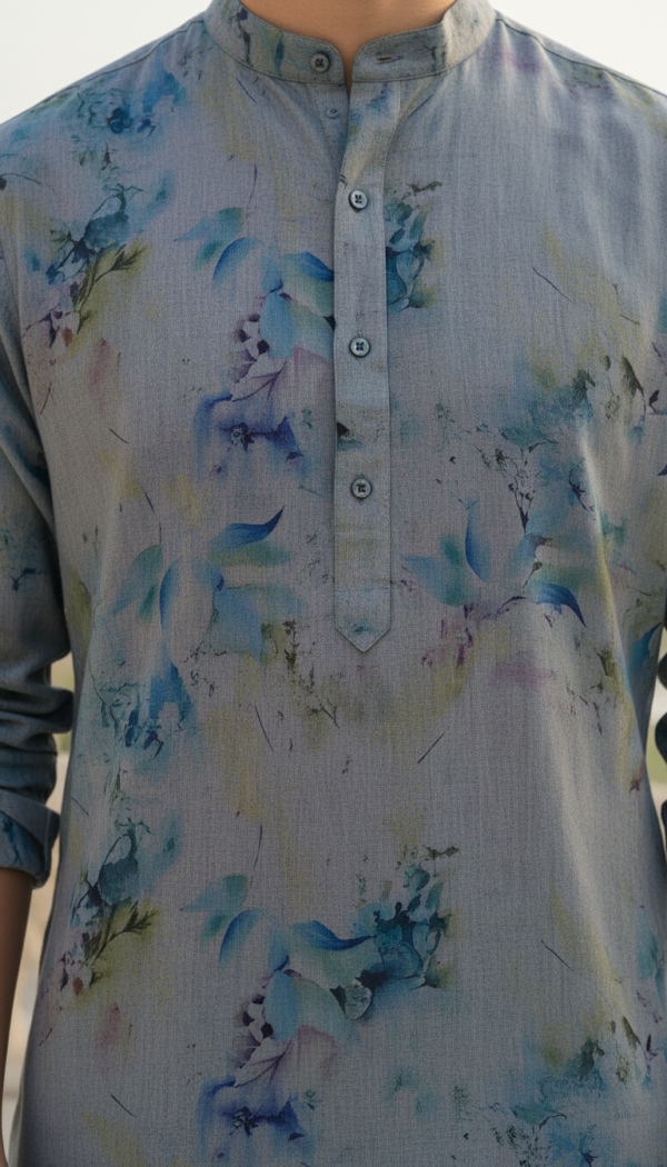 Aqua Mist Floral Kurta