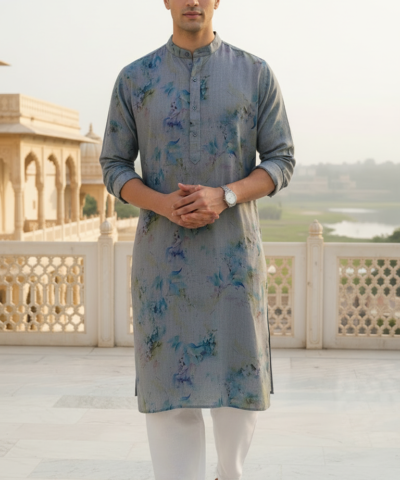 Aqua Mist Floral Kurta