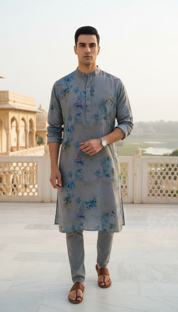 Aqua Mist Floral Kurta