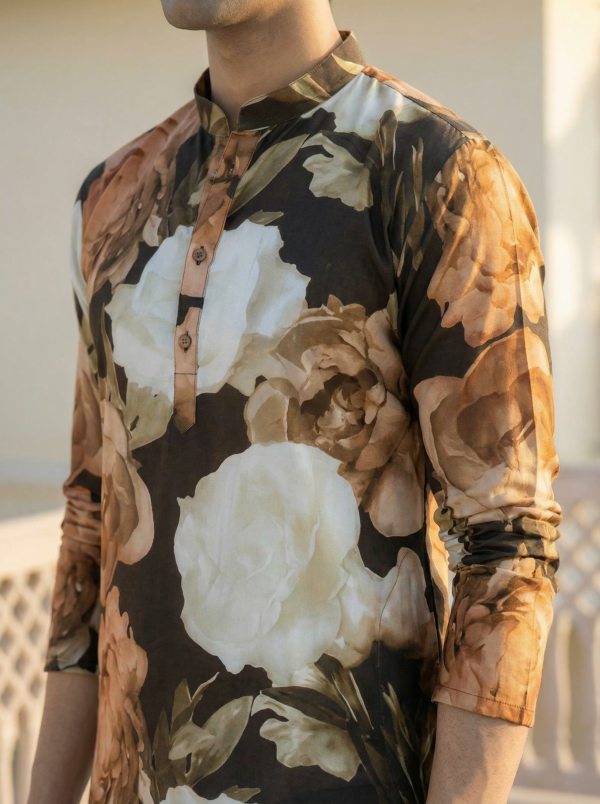 Midnight Bloom Floral Kurta