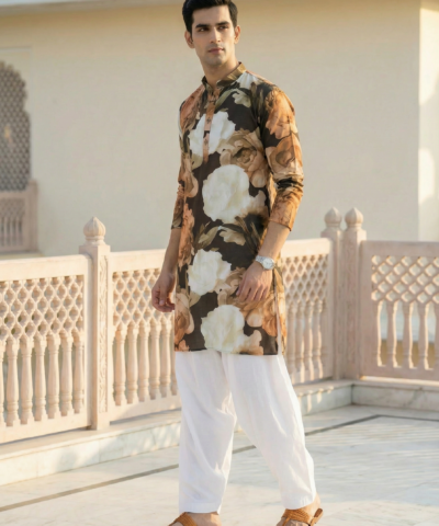 Midnight Bloom Floral Kurta