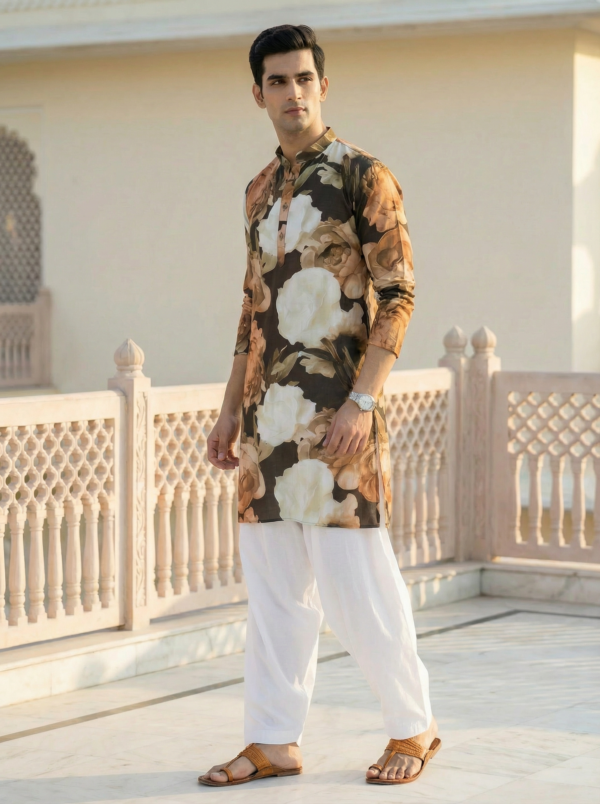 Midnight Bloom Floral Kurta